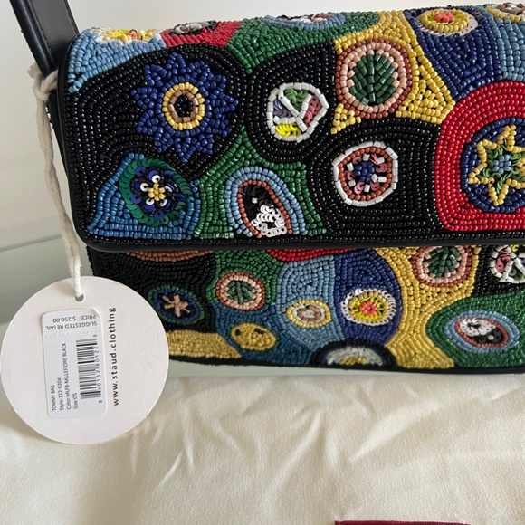 STAUD Tommy Beaded Bag Millefiore Black - Picture 11 of 16